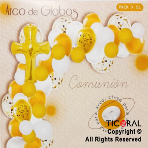 SET DE GLOBOS ARCO GUIRNALDA COMUNION X 51 UNIDADES X 1